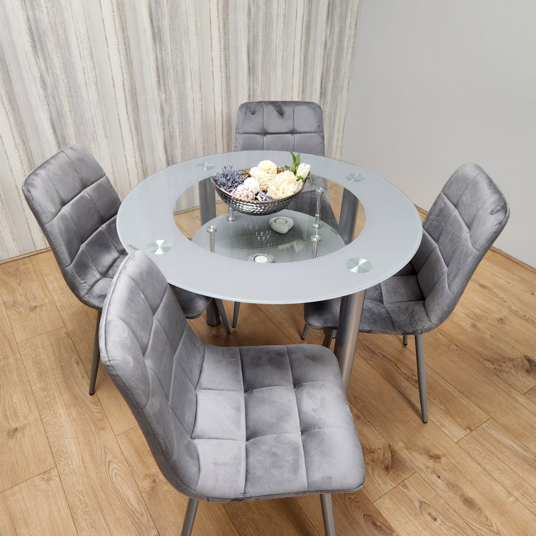 Round dining table 2024 set wayfair